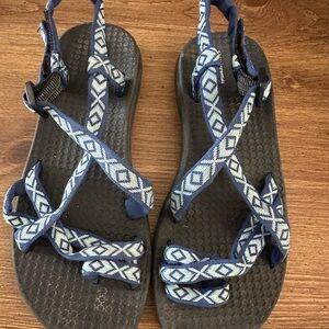 Blue Patterned Sandals